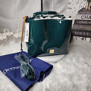 Dooney & Bourke NWT Brenna Small Teal Green Patent Leather Tote With COA